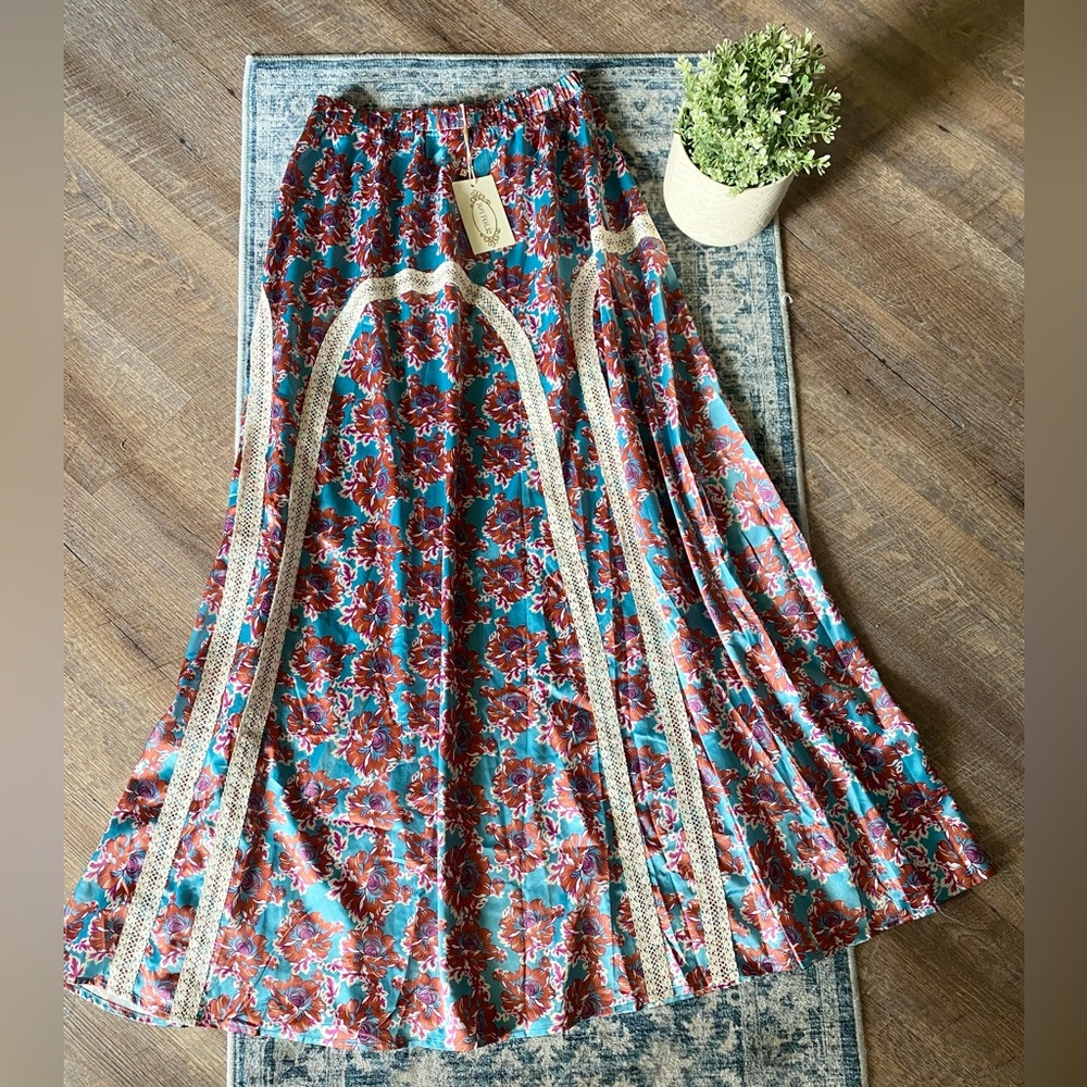 JoyFolie RAVINA SKIRT  FLORAL Women’s Small CottageCore Boho Indie Full Length